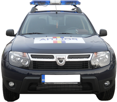 Police Car Front View Dacia Model PNG image