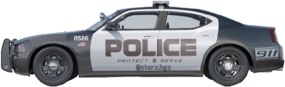 Police Car Side View Graphic PNG image