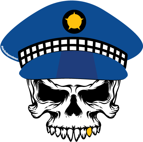 Police Hat Skull Graphic PNG image