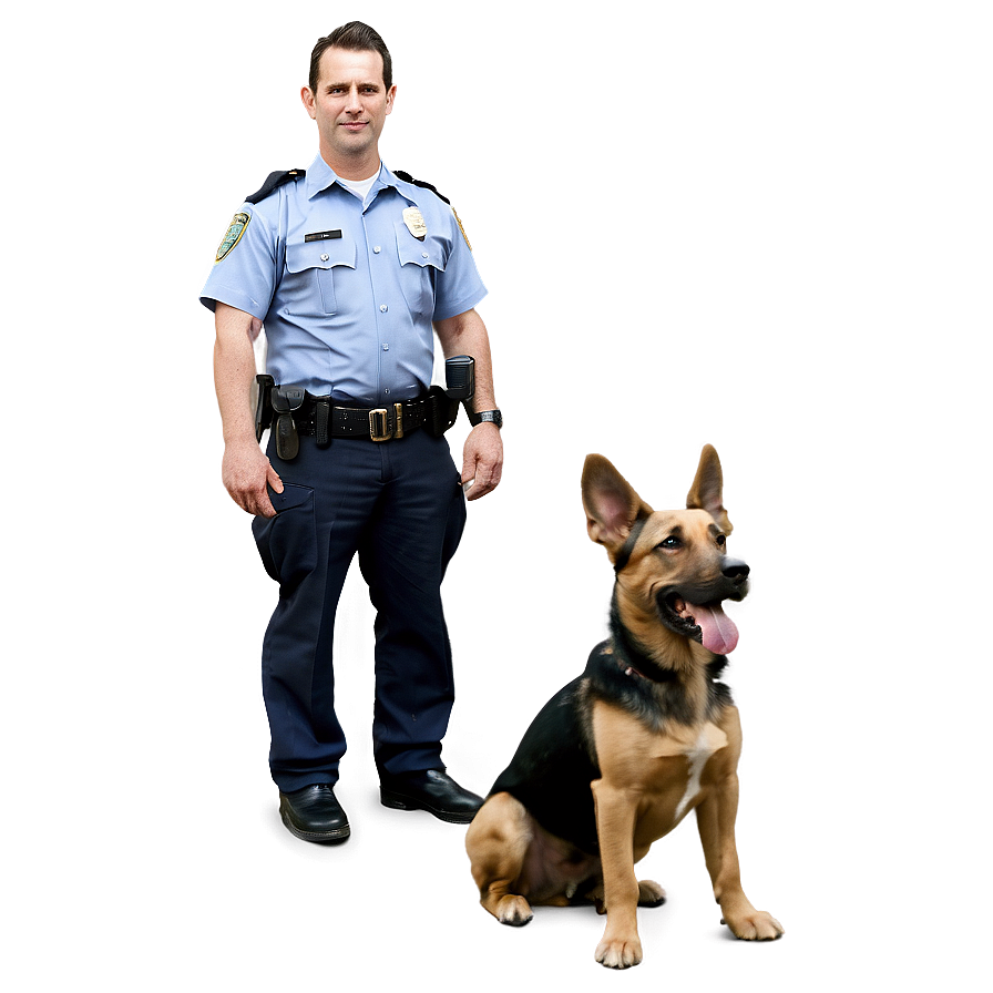 Police Officer With Dog Png 06252024 PNG image