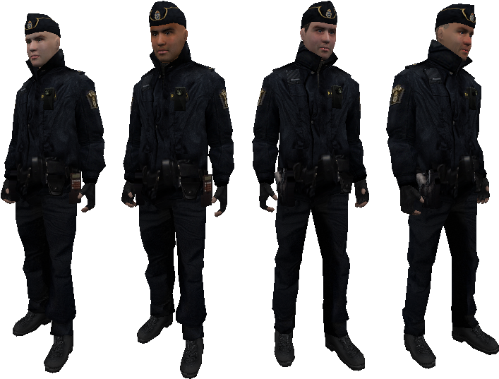 Police Officers Uniform Poses PNG image