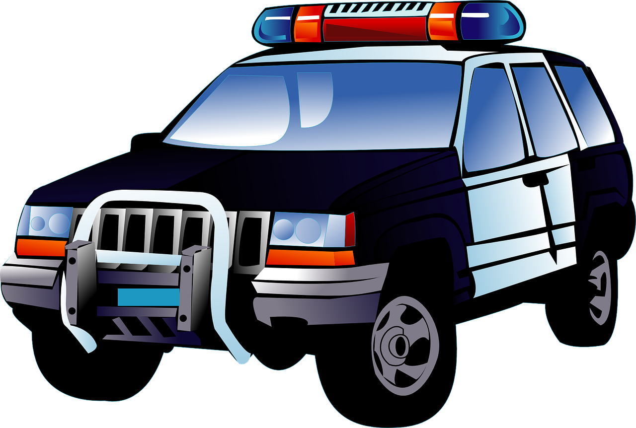 Police S U V Cartoon Illustration PNG image