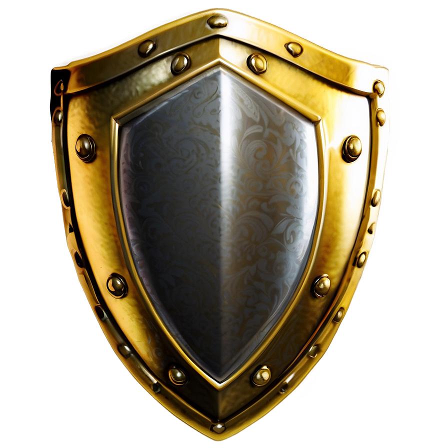 Polished Gold Shield Png 06282024 PNG image