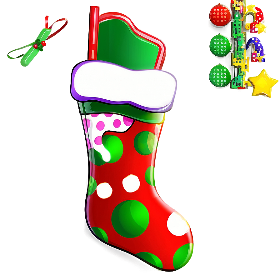 Polka Dot Christmas Stocking Png Wie PNG image