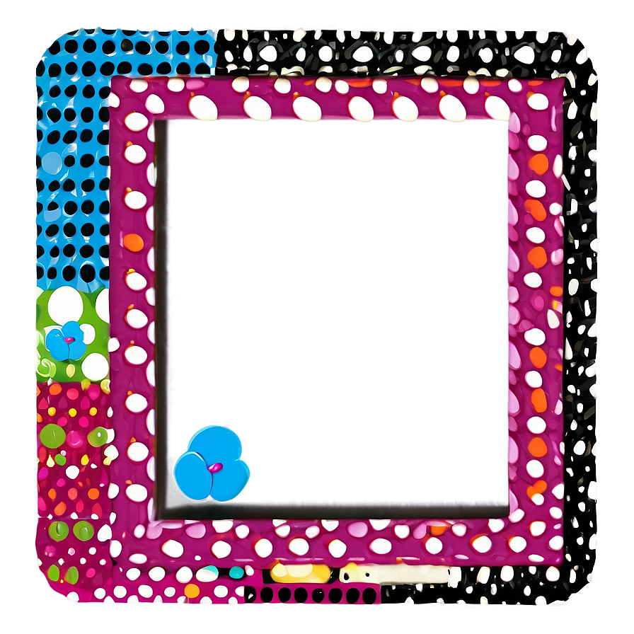 Polka Dot Cute Frame Png 06262024 PNG image