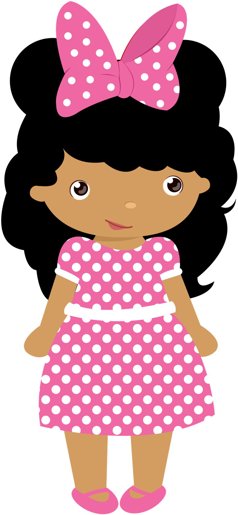 Polka Dot Dress Cartoon Character PNG image