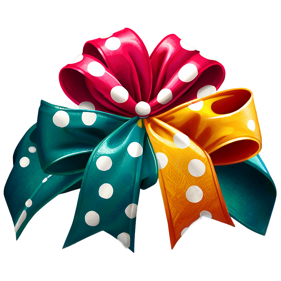 Polka Dot Gift Bow Png 06132024 PNG image