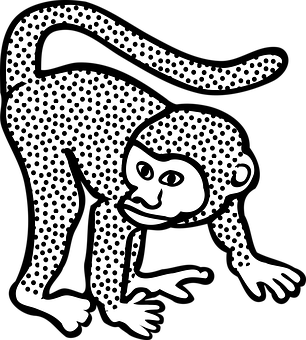 Polka Dot Monkey Illustration PNG image