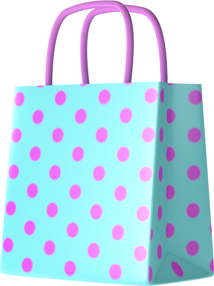 Polka Dot Shopping Bag PNG image