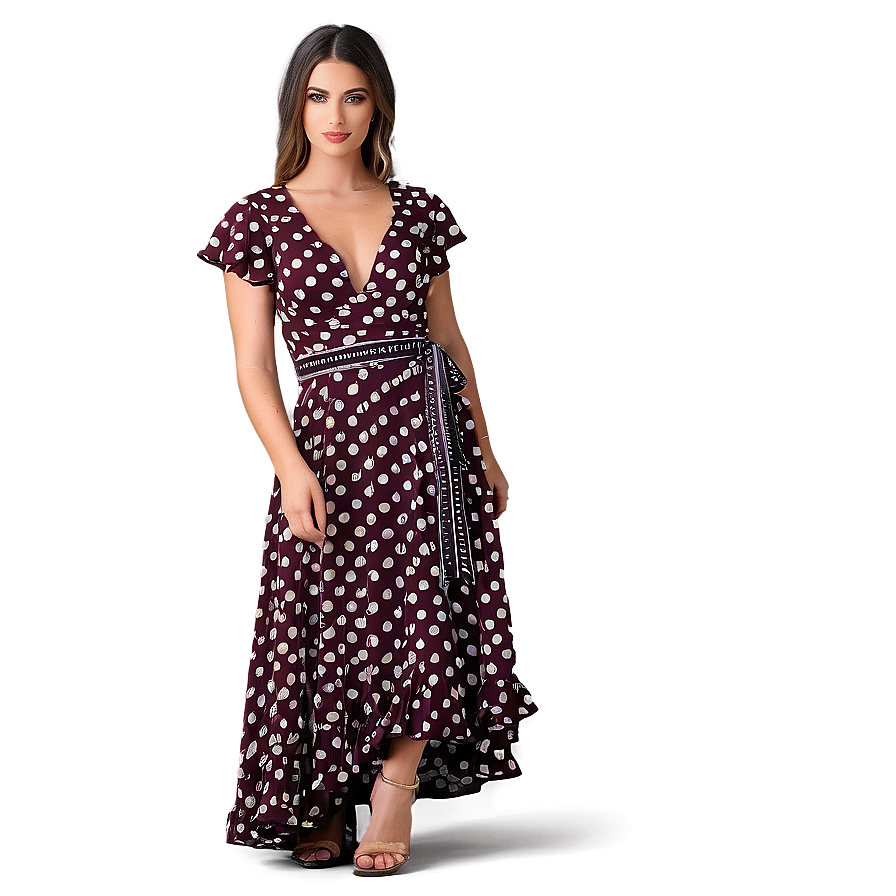 Polka Dot Wrap Dress Png 5 PNG image