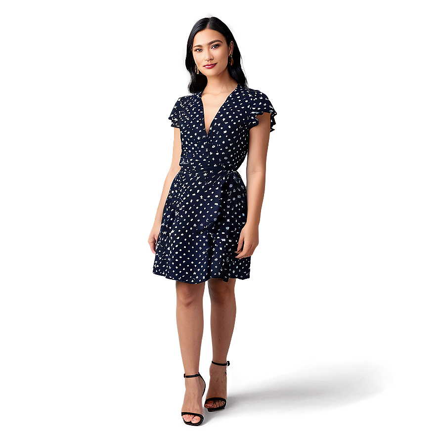 Polka Dot Wrap Dress Png 80 PNG image