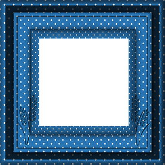 Polka Dotted Blue Frame PNG image