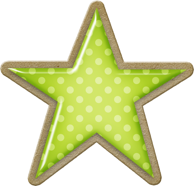 Polka Dotted Green Star PNG image