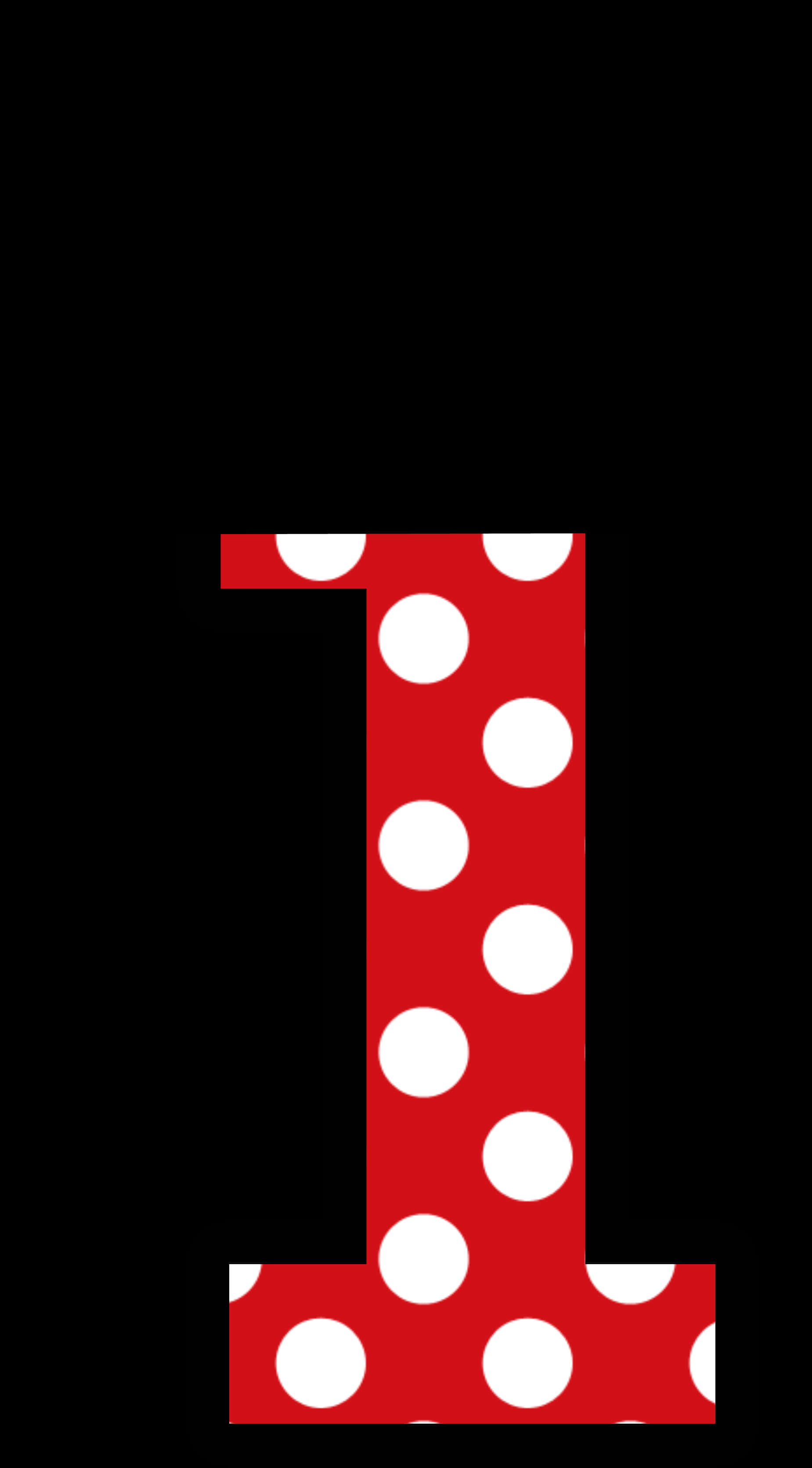 Polka Dotted Number One PNG image