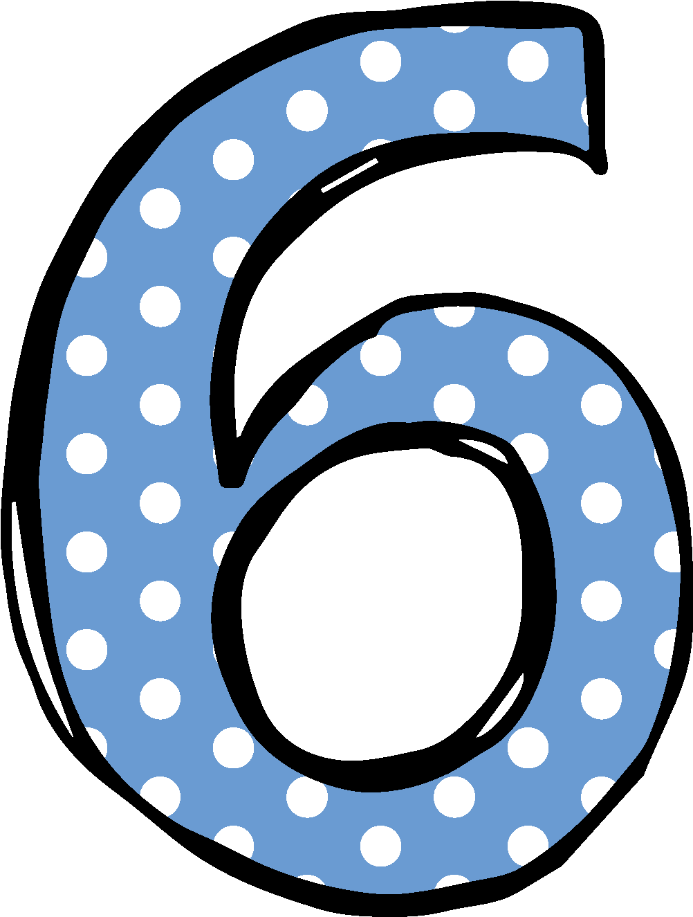 Polka Dotted Number6 PNG image