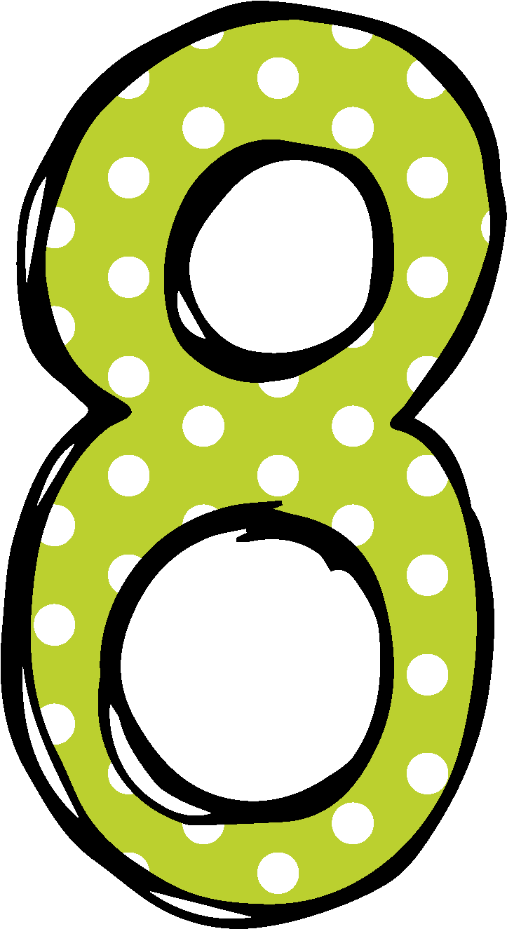Polka Dotted Number8 PNG image