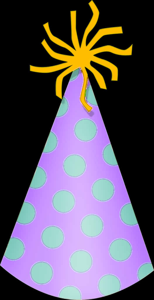 Polka Dotted Purple Birthday Hat PNG image