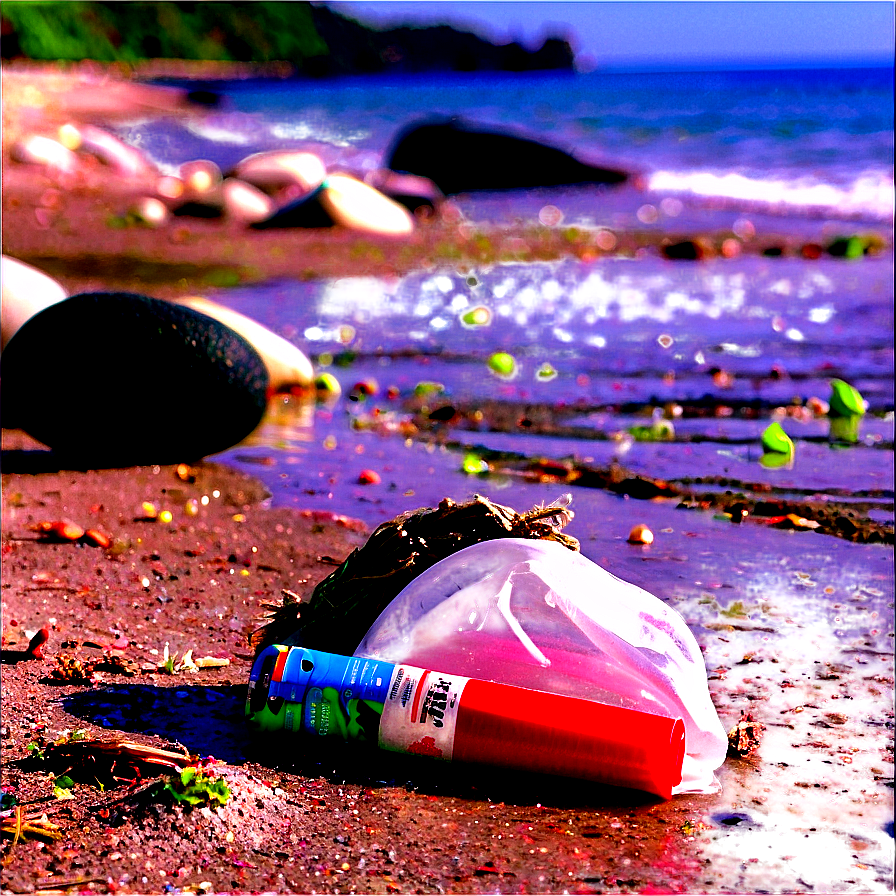 Polluted Beach Cleanup Png Arb PNG image