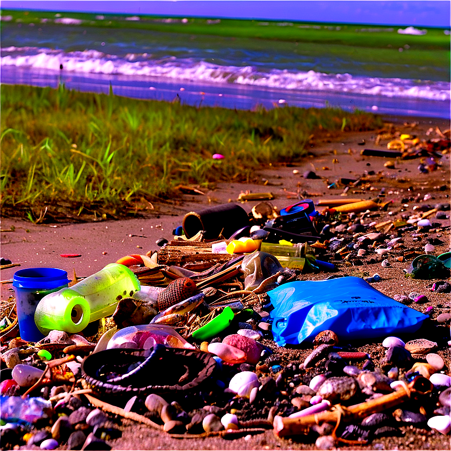 Polluted Beach Cleanup Png Nag PNG image