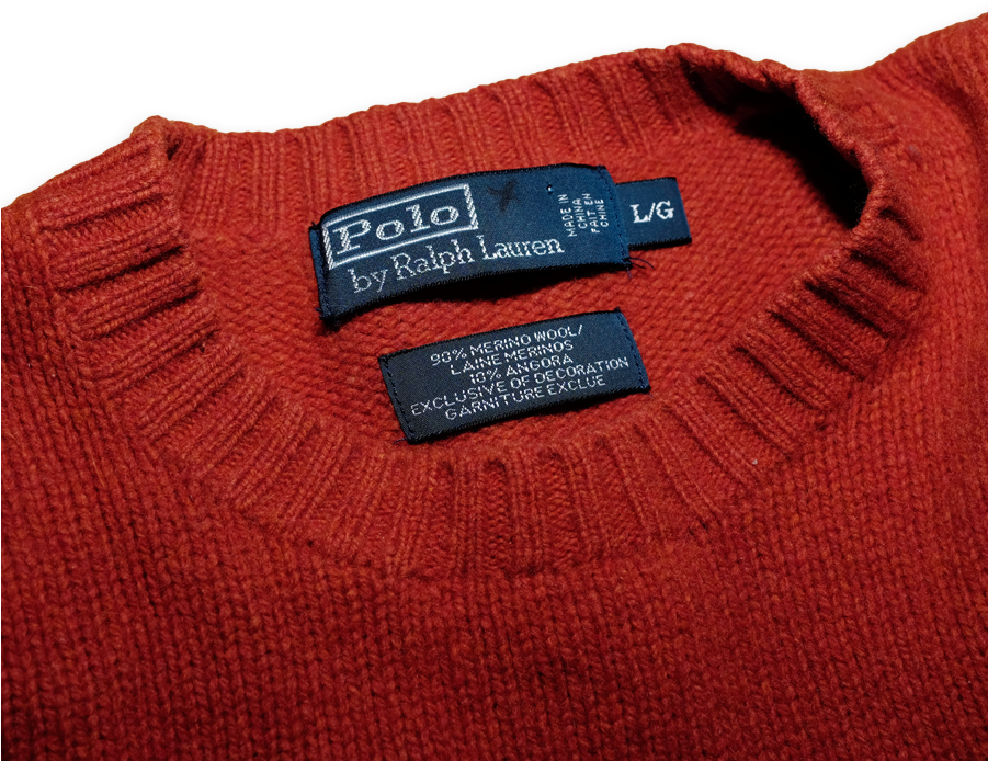 Polo Ralph Lauren Red Sweater Label PNG image