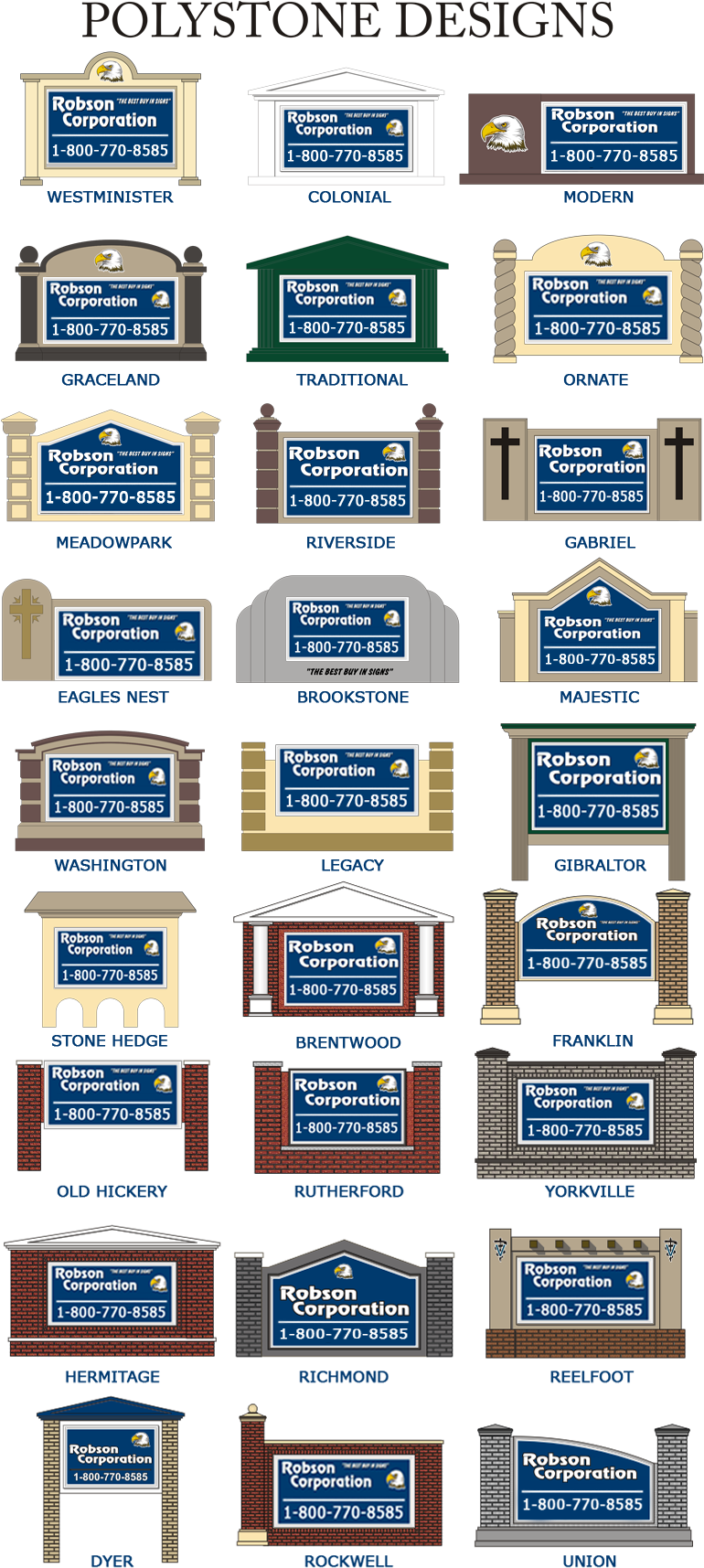 Polystone Design Sign Options PNG image