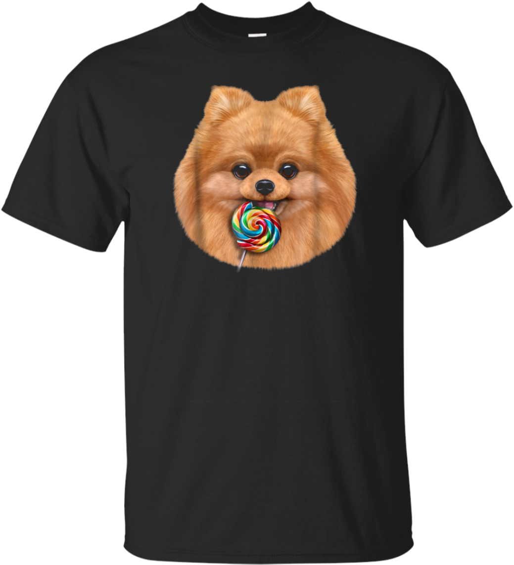 Pomeranian Lollipop T Shirt Design PNG image