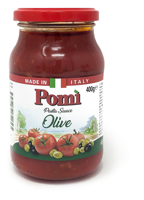 Pomi Italian Olive Pasta Sauce Jar PNG image