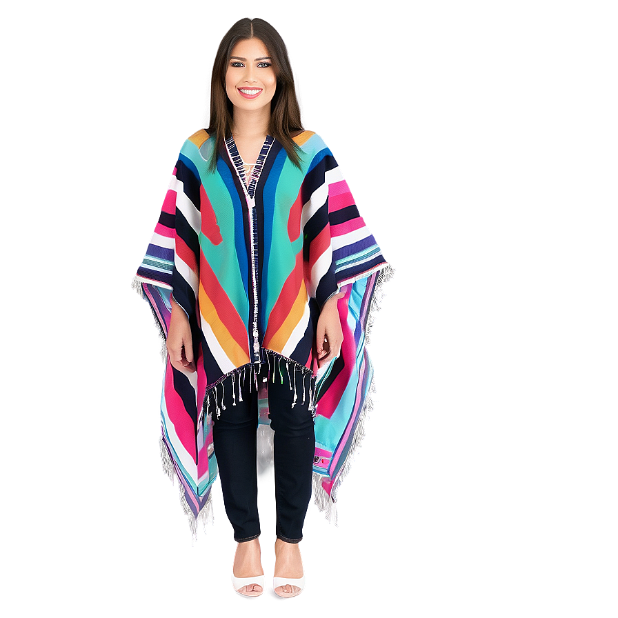 Poncho In Bold Prints Png 06272024 PNG image