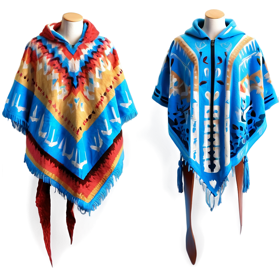 Poncho With Geometric Patterns Png Ort PNG image