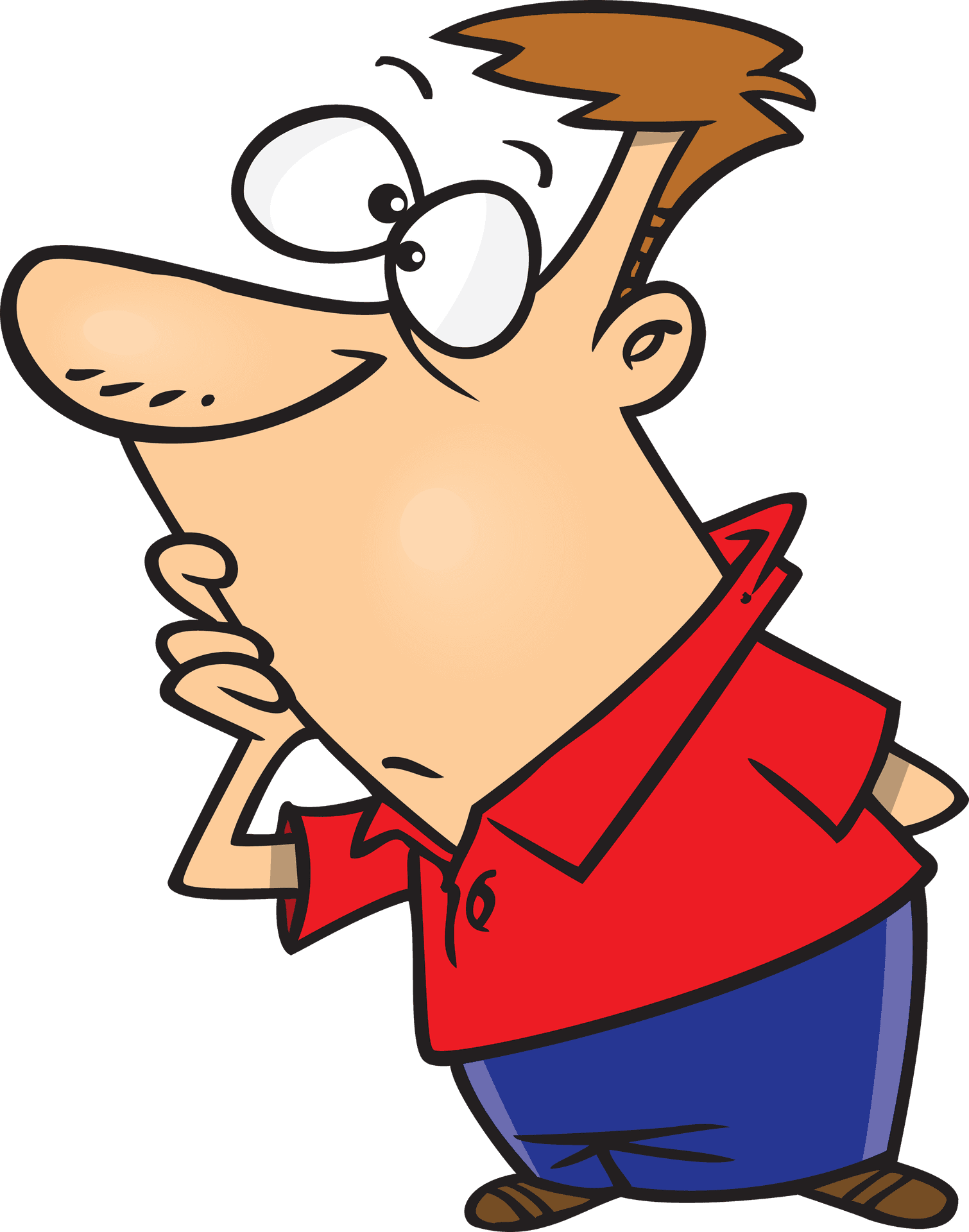 Pondering Cartoon Character PNG image