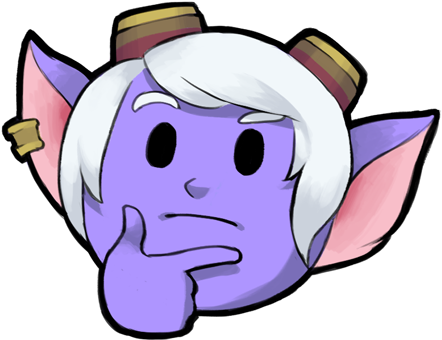 Pondering Purple Character PNG image