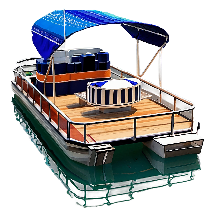 Pontoon Boat On Crystal Clear Waters Png Rbh89 PNG image