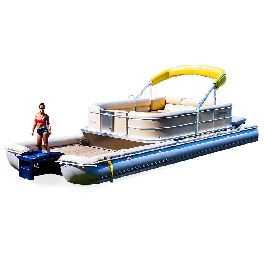 Pontoon Boat With Water Slide Png Vpp PNG image