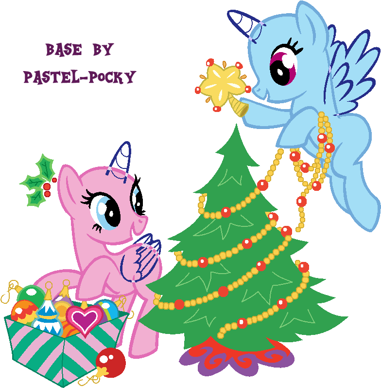 Pony Christmas Decoration Scene PNG image