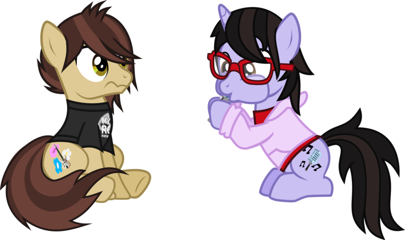 Pony Duo Expressive Stance PNG image