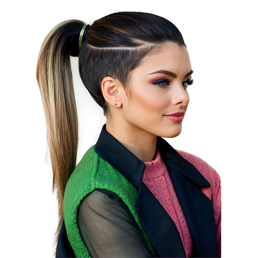 Ponytail With Undercut Png 06262024 PNG image