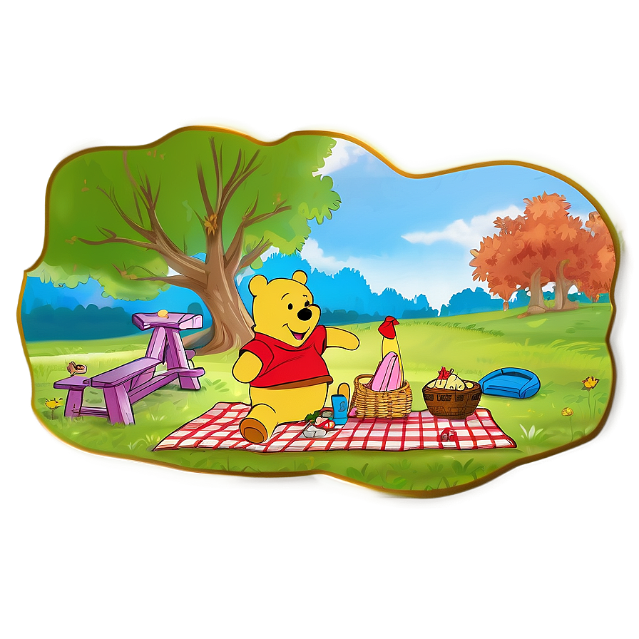 Pooh And Friends Picnic Scene Png 75 PNG image