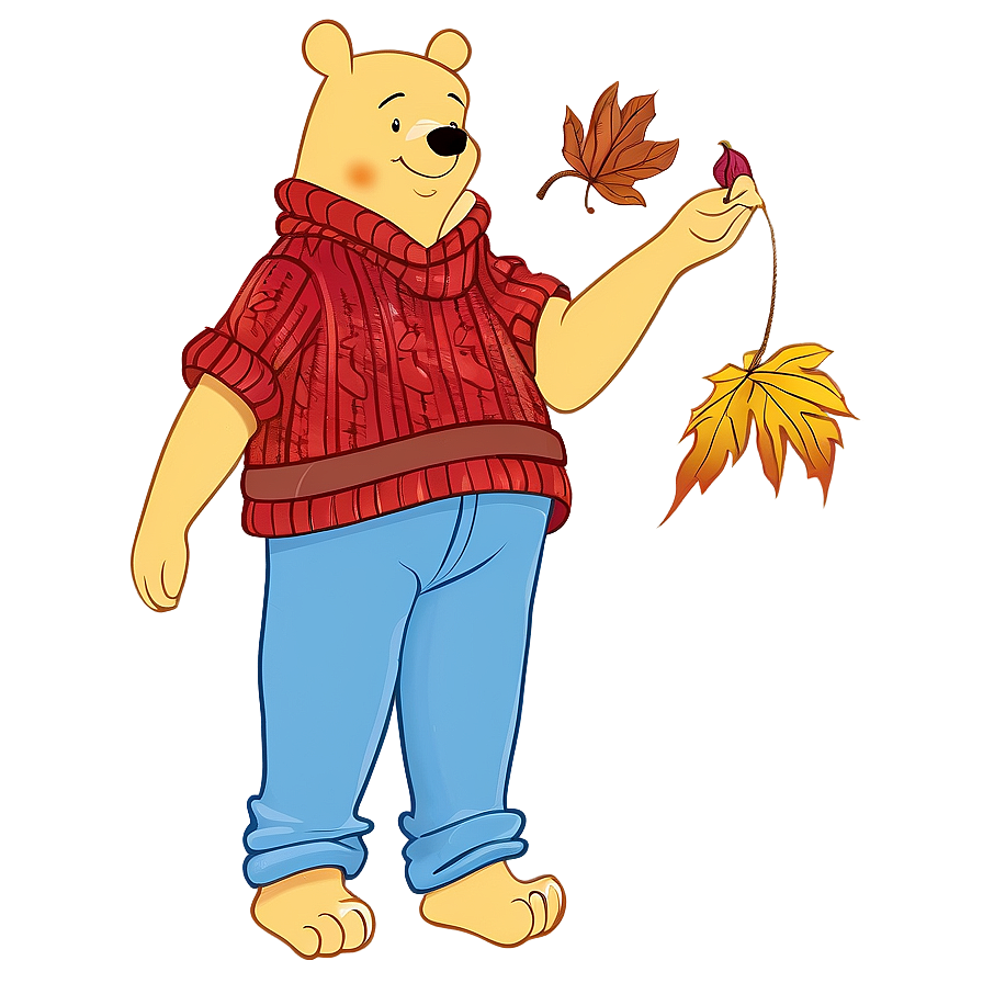 Pooh Bear In Autumn Png 06202024 PNG image