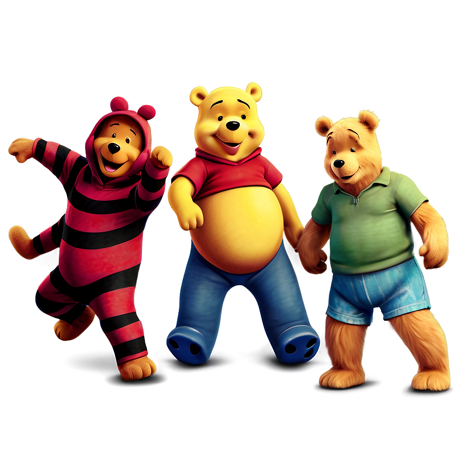 Pooh Bear With Friends Png Mad PNG image