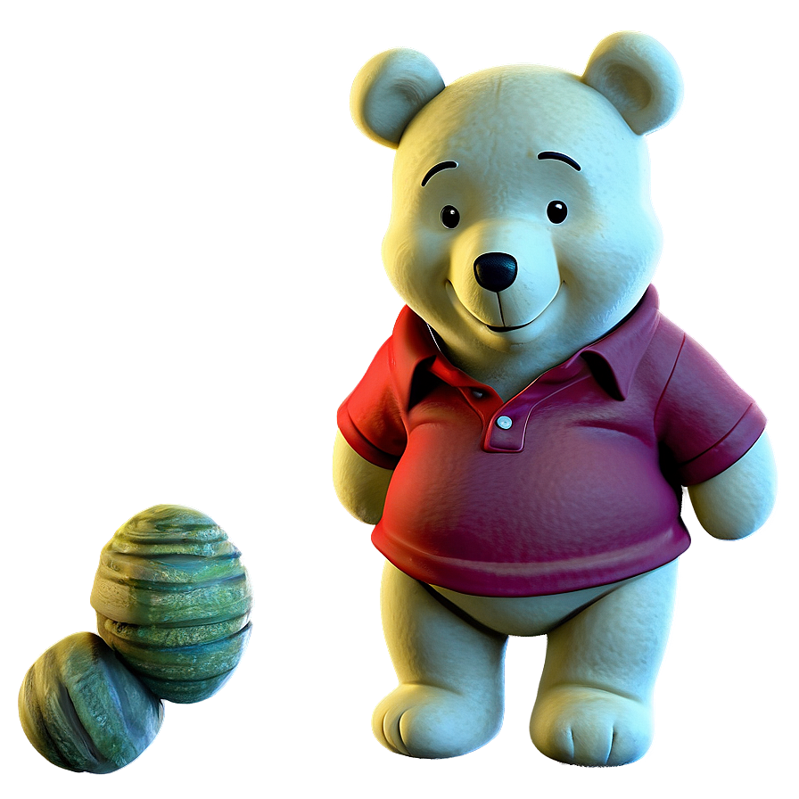 Pooh In Red Shirt Png Pba96 PNG image