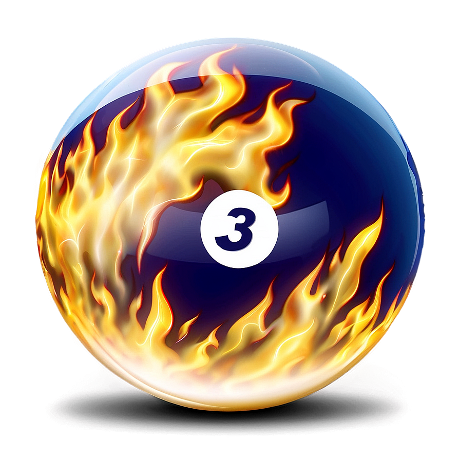 Pool Ball With Flames Png 97 PNG image