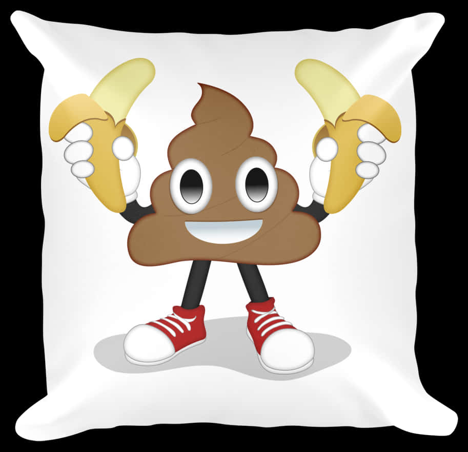 Poop Emoji With Bananasand Sneakers.jpg PNG image