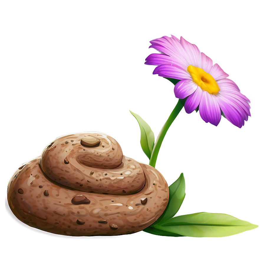 Poop With Flowers Png Djf30 PNG image