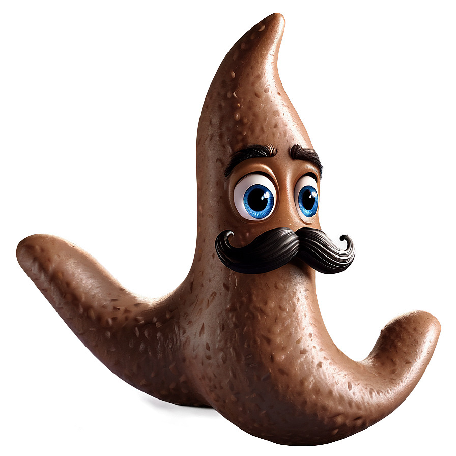 Poop With Mustache Png 05232024 PNG image