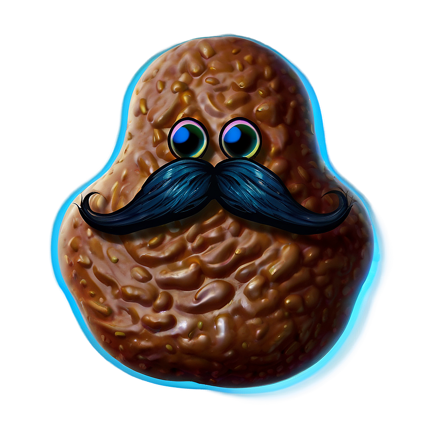 Poop With Mustache Png 05232024 PNG image