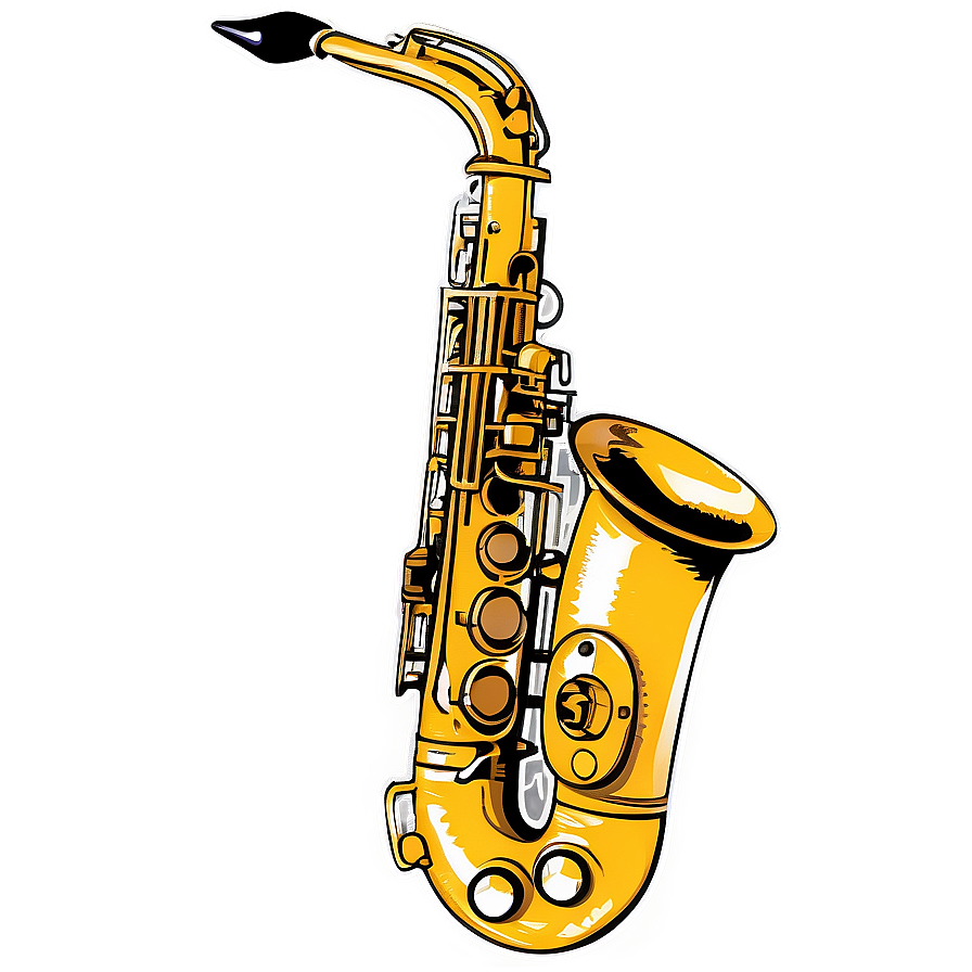 Pop Art Alto Saxophone Png Qpp PNG image