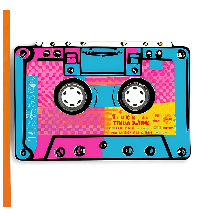 Pop Art Cassette Tape Png Vvw4 PNG image