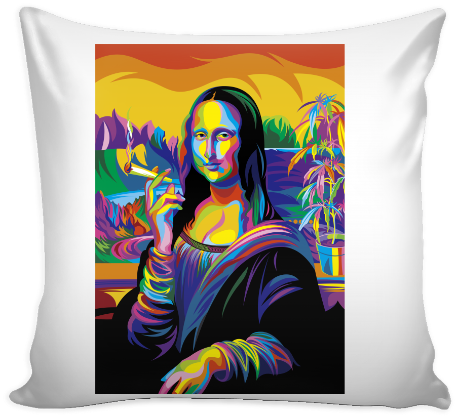 Pop Art Mona Lisa Cushion PNG image