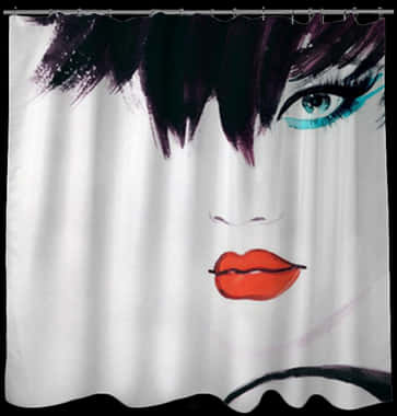 Pop Art Shower Curtain Face Illustration PNG image