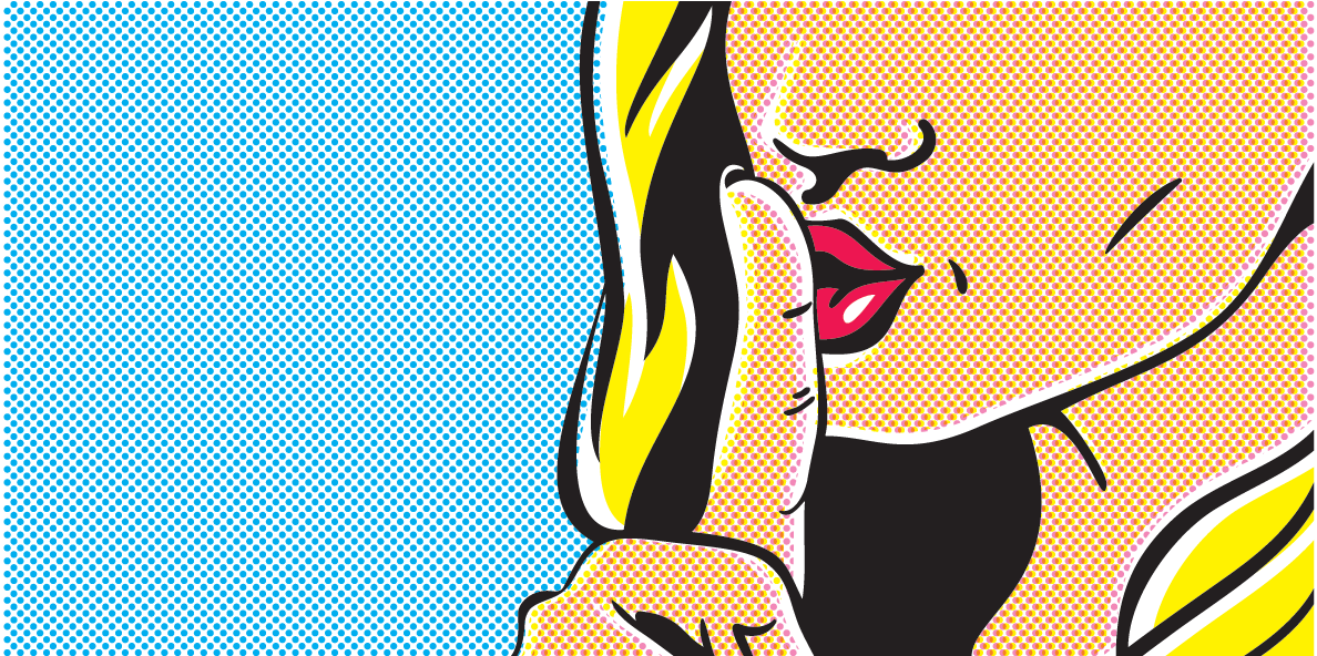 Pop Art Silence Gesture PNG image